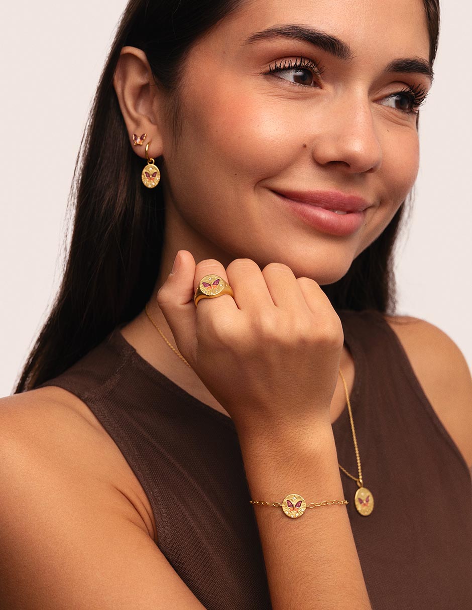 Collar de mariposa The Garden de baño de oro 18 K 3