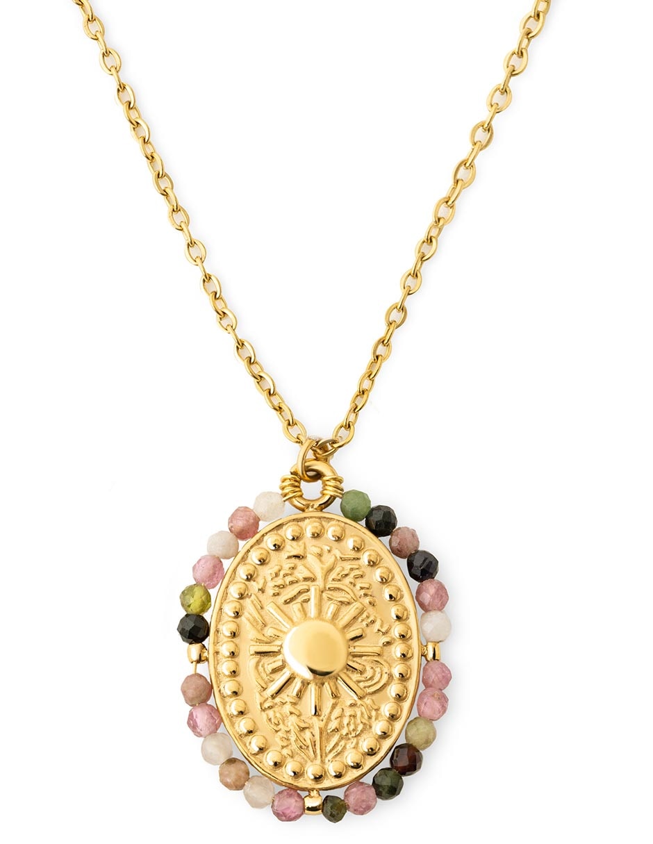 Collar Medallion de baño de oro 18 K