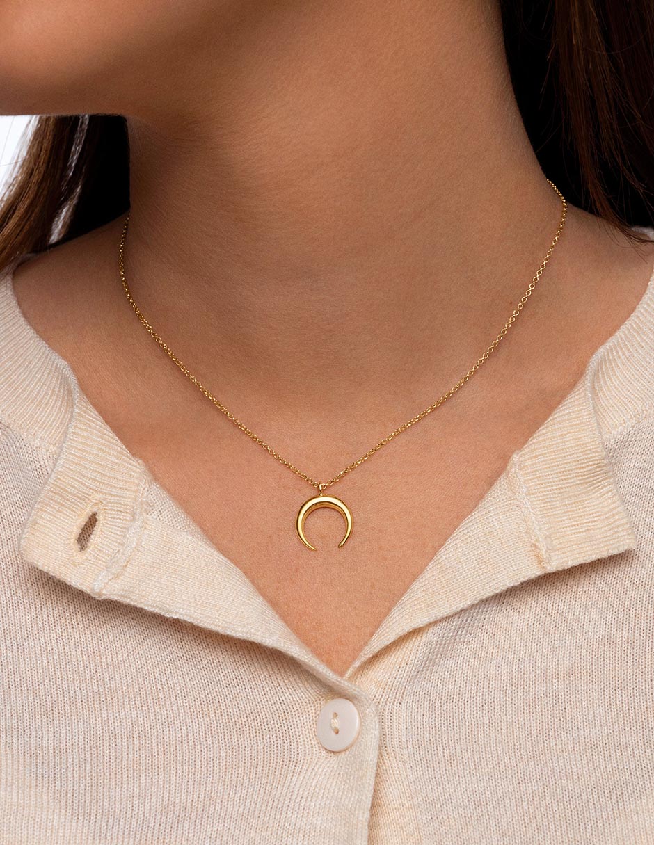Collar Moonset de baño de oro 18 K 2