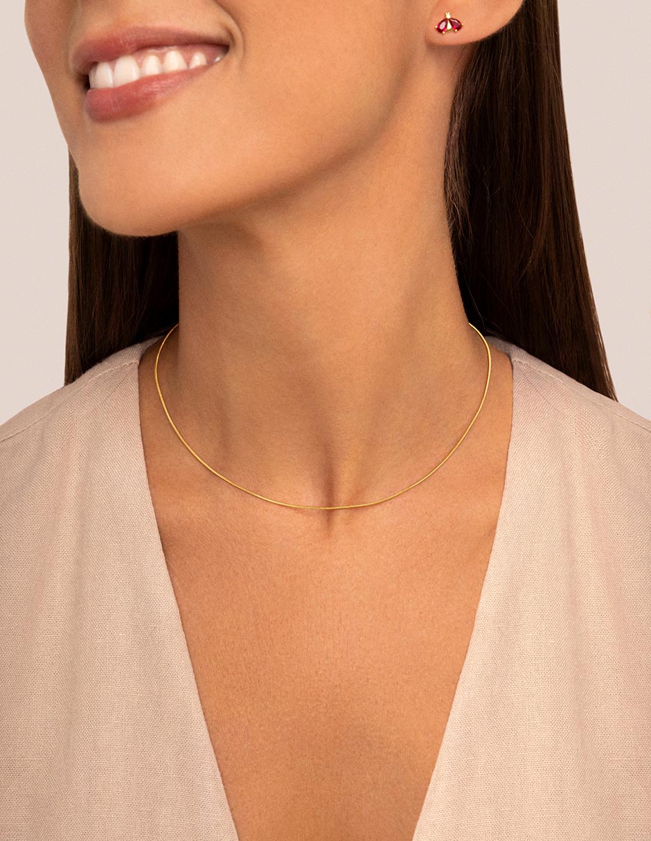 Collar Tail de baño de oro 18 K 3