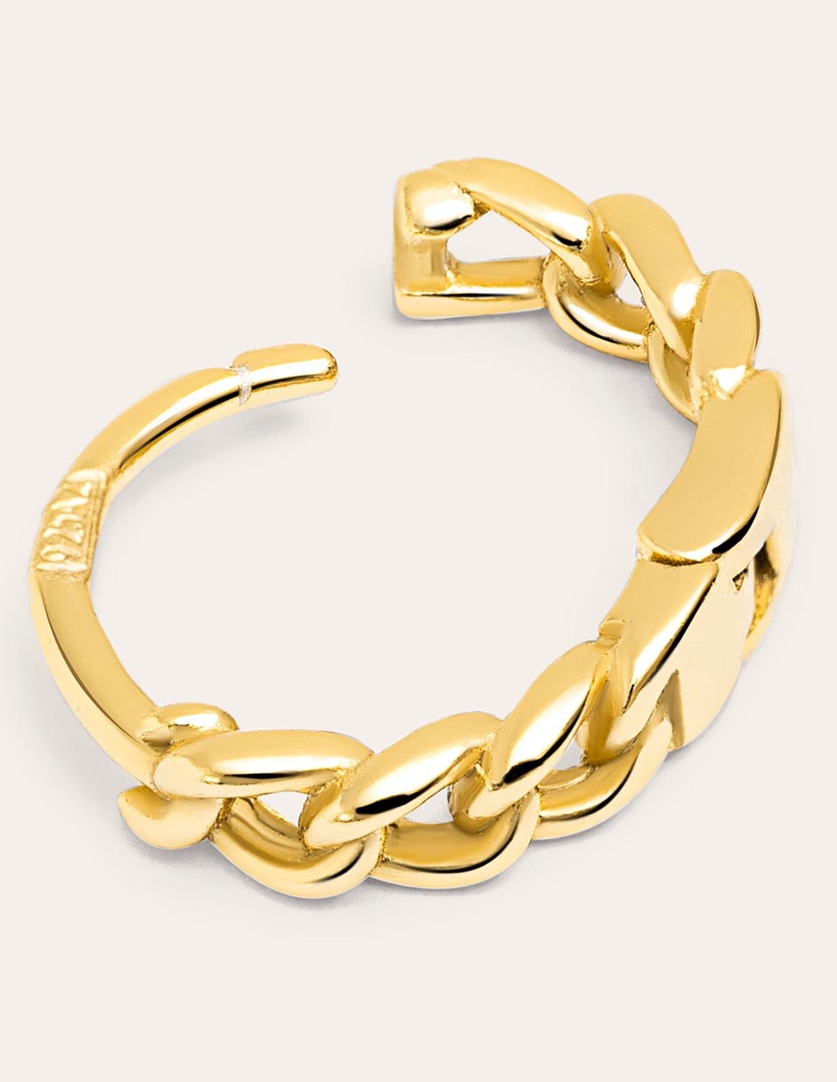 Aros redondos Chain de plata 18 K con acabado baño de oro 2