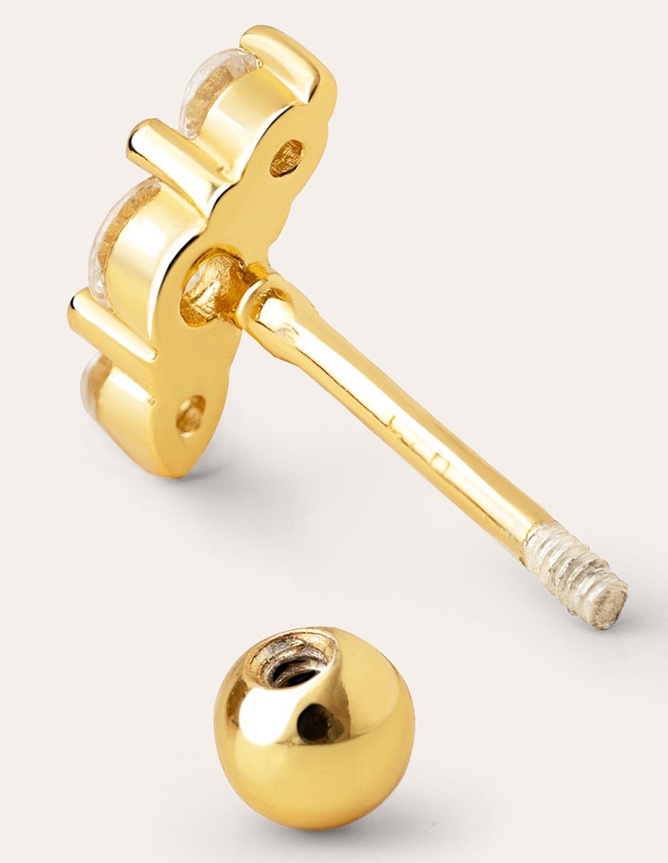 Ear cuff Spark de plata 18 k con acabado baño de oro circonita 8