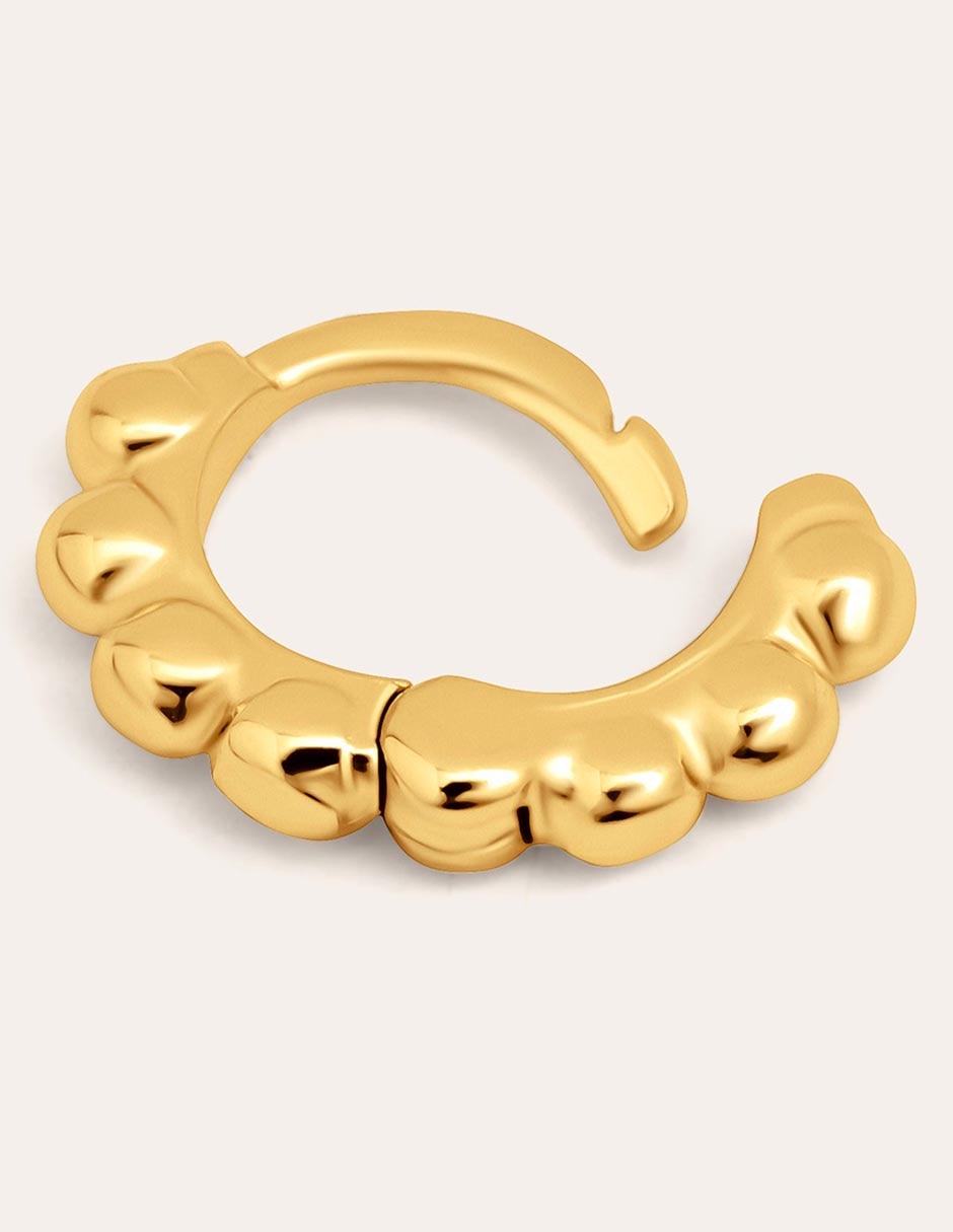 Aros Pebbles de plata P 925 con acabado baño de oro 2