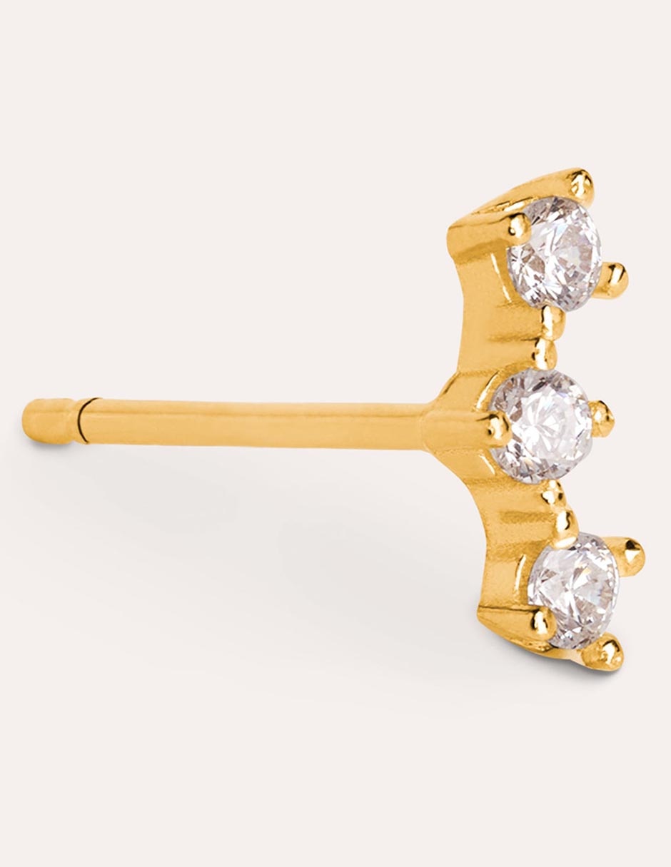 Ear cuff Spark de plata 18 k con acabado baño de oro circonita 3
