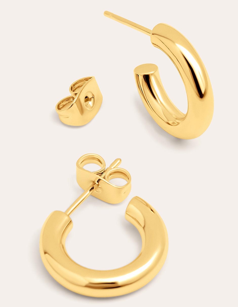 Aros Nairobi con acabado baño de oro 18 K 2