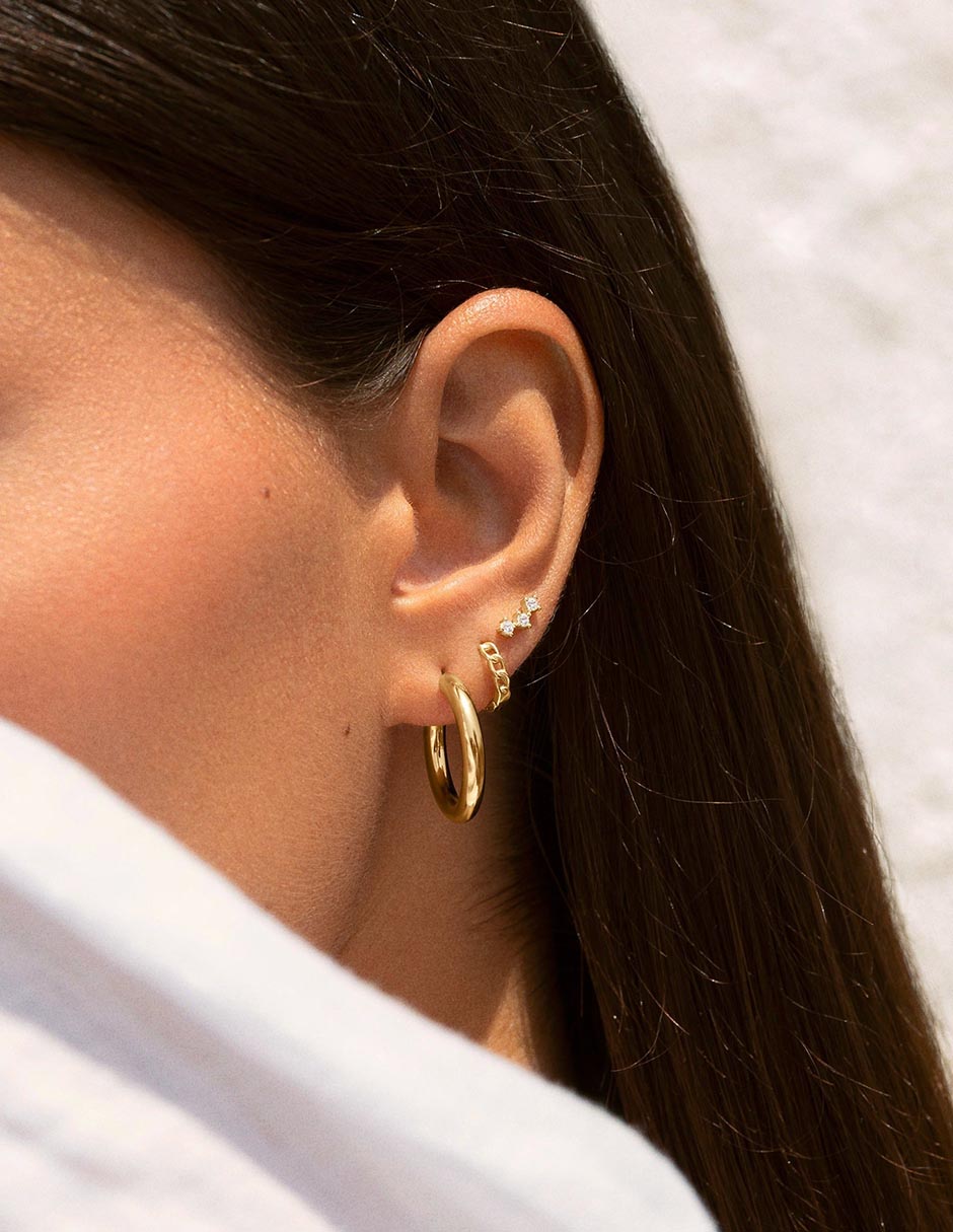 Aros Nairobi con acabado baño de oro 18 K 4