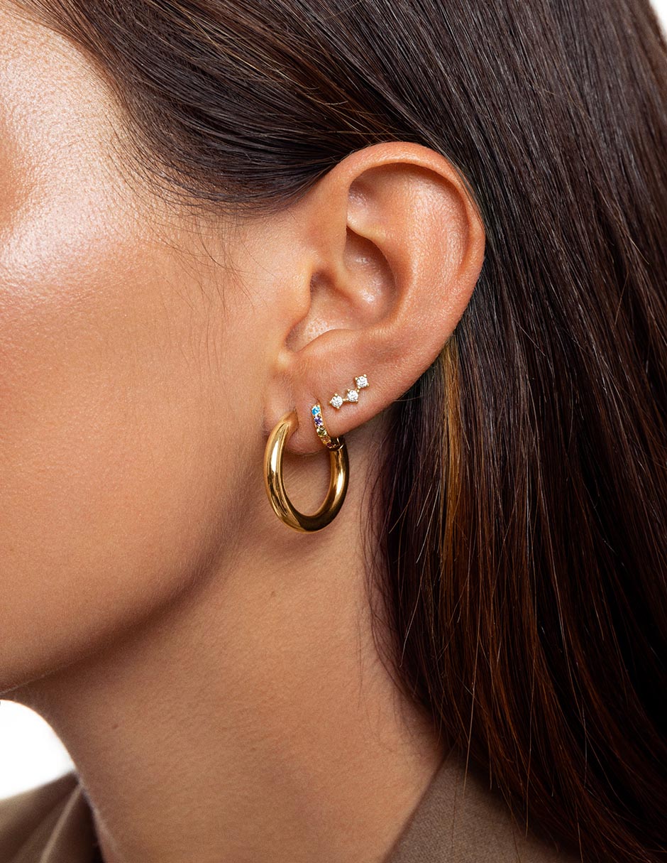 Aros Nairobi con acabado baño de oro 18 K 5
