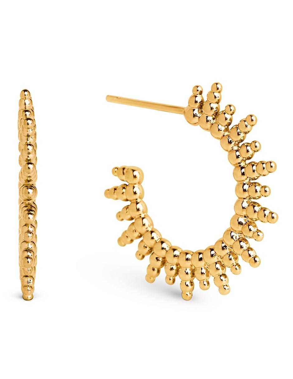 Aretes de aro con acabado Baño de oro 18 K