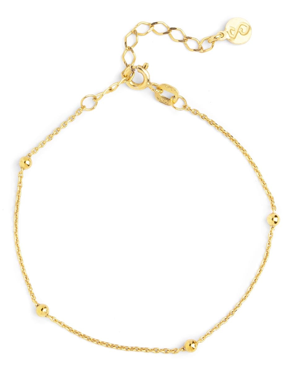 Pulsera de plata 18 k Dots Colors Enamel con acabado baño de oro