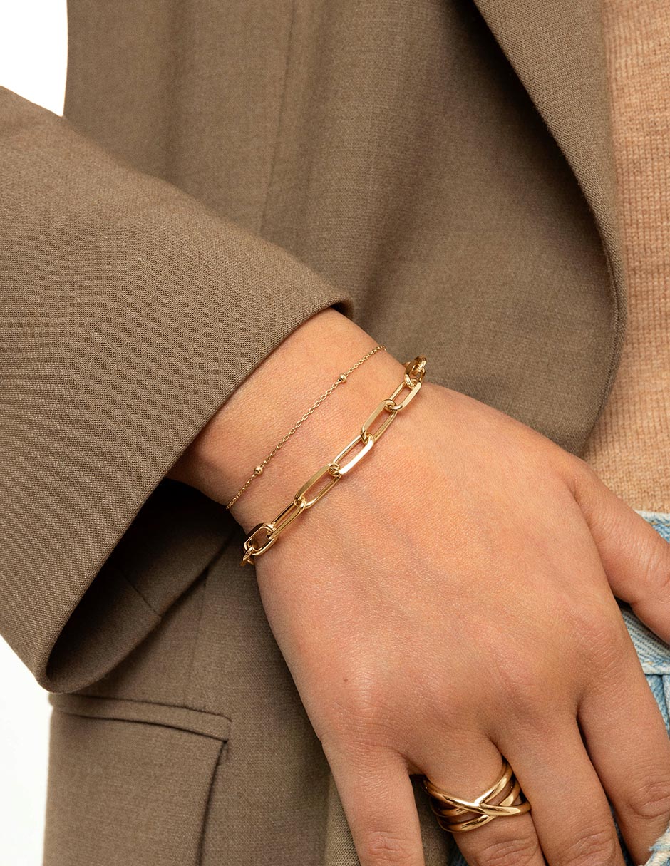 Pulsera baño de oro 18 k Link 3