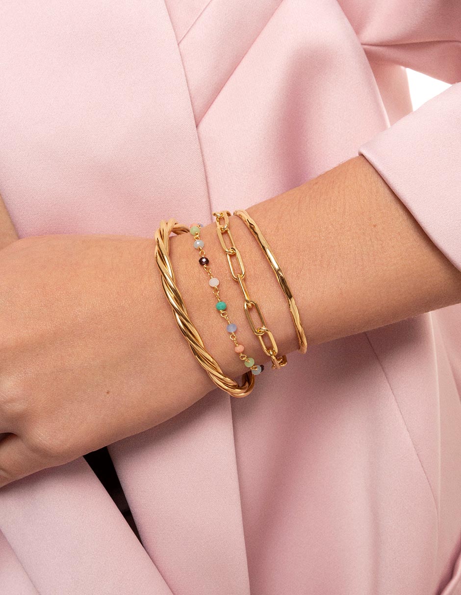 Pulsera baño de oro 18 k Link 8
