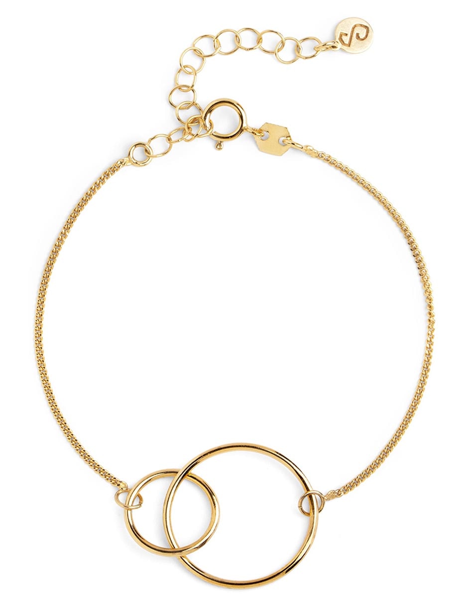 Pulsera de plata 18 k Sister con acabado baño de oro