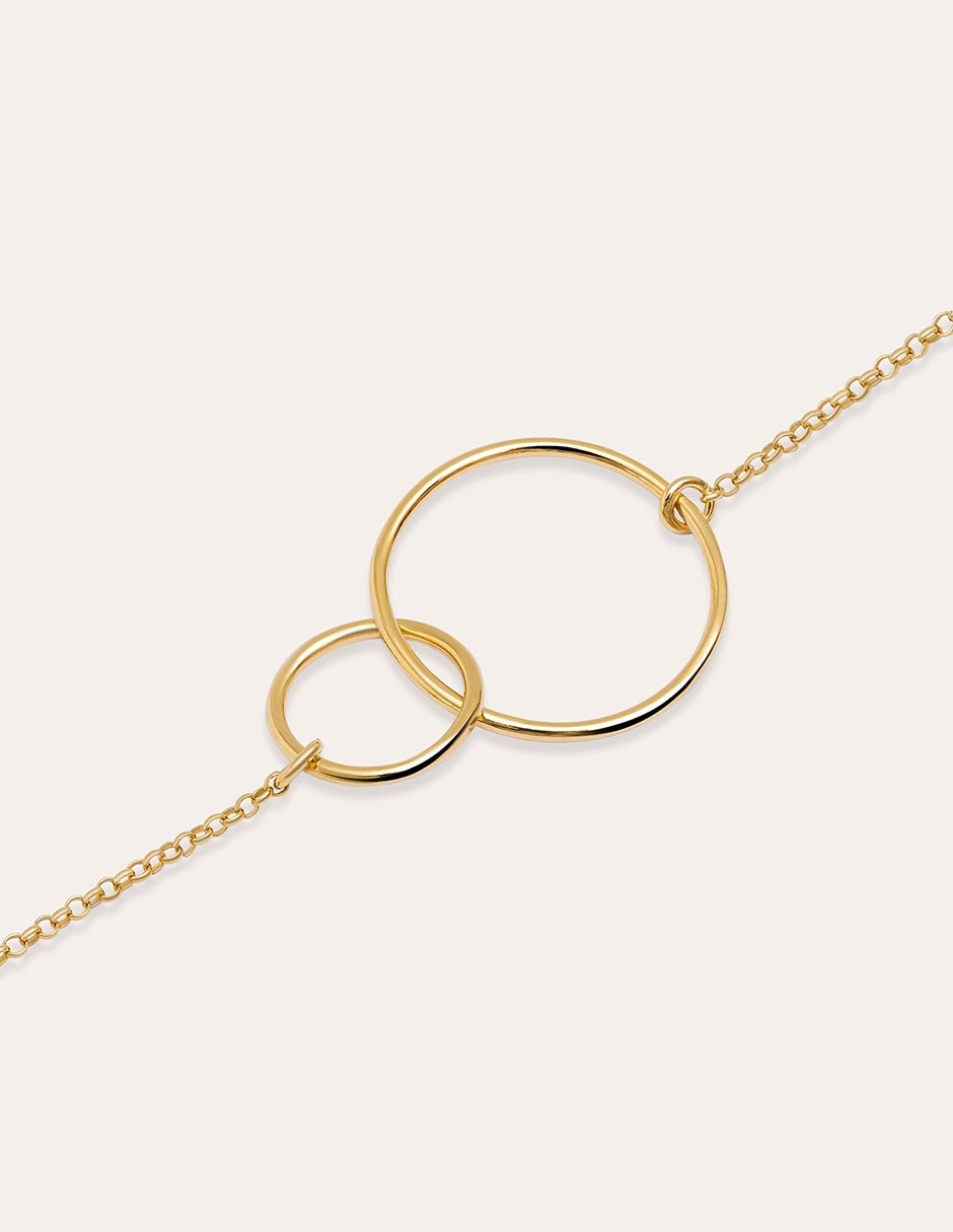 Pulsera de plata 18 k Sister con acabado baño de oro 2