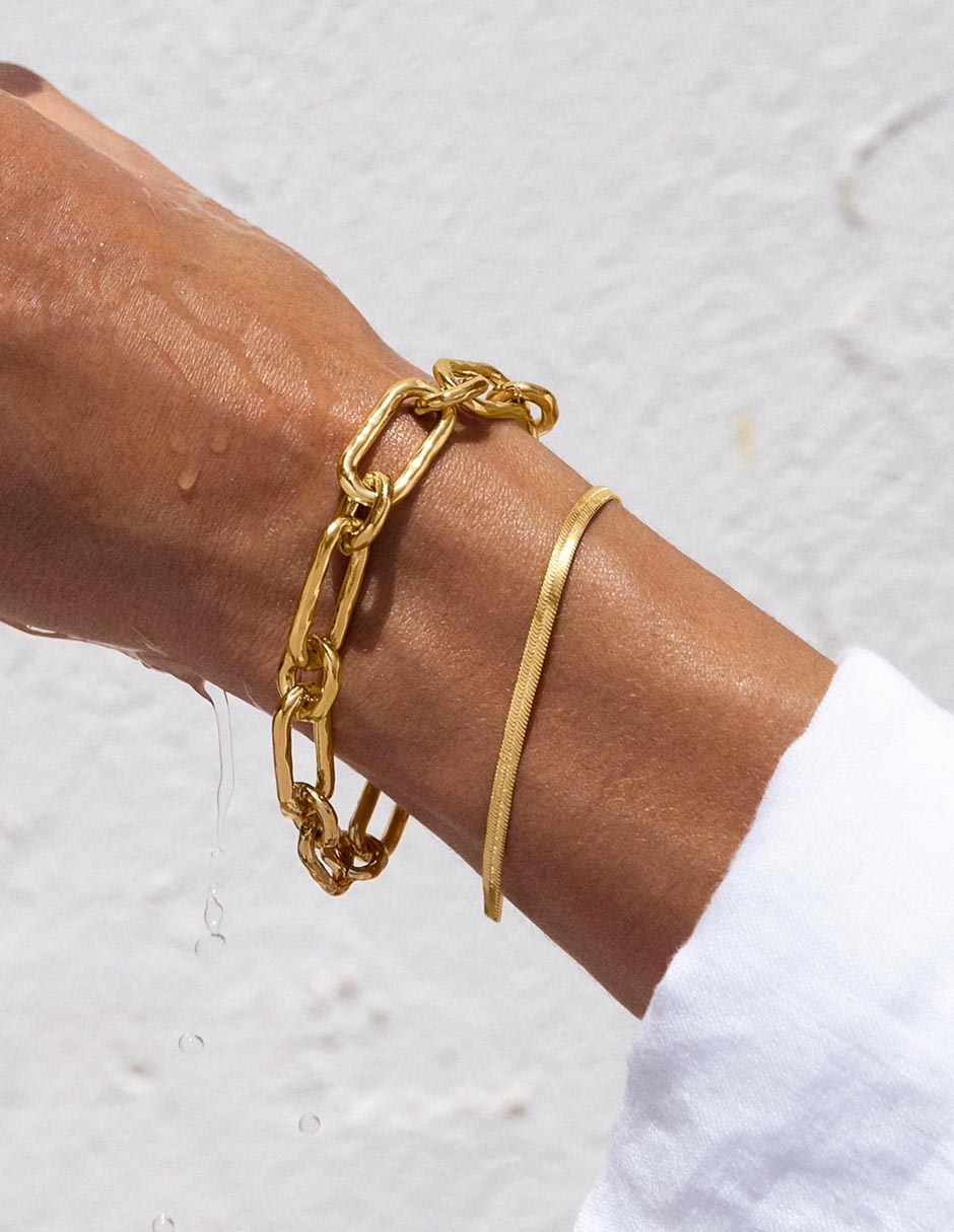 Pulsera baño de oro 18 k Zambia 4