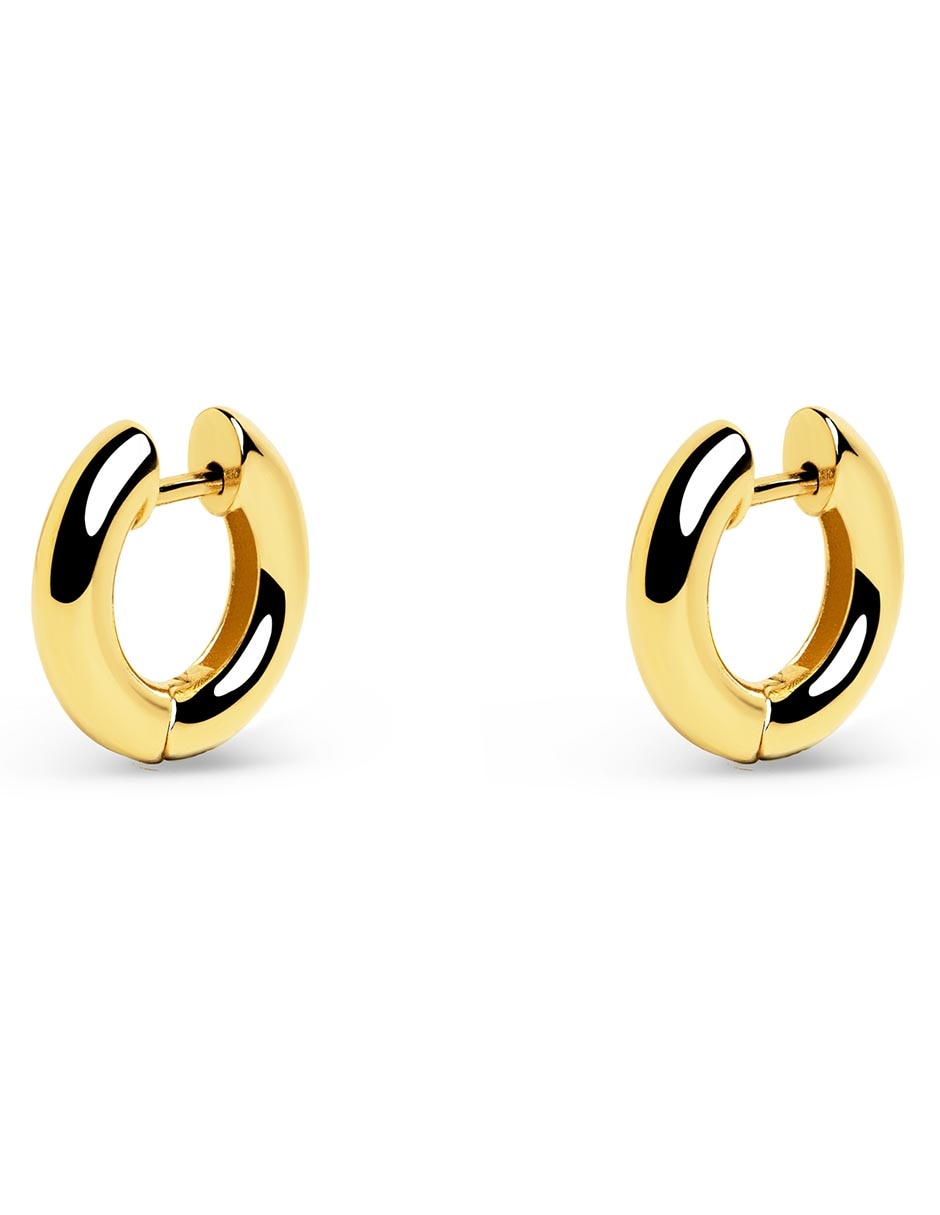 Aretes cortos Encantan baño de oro 18 k 1