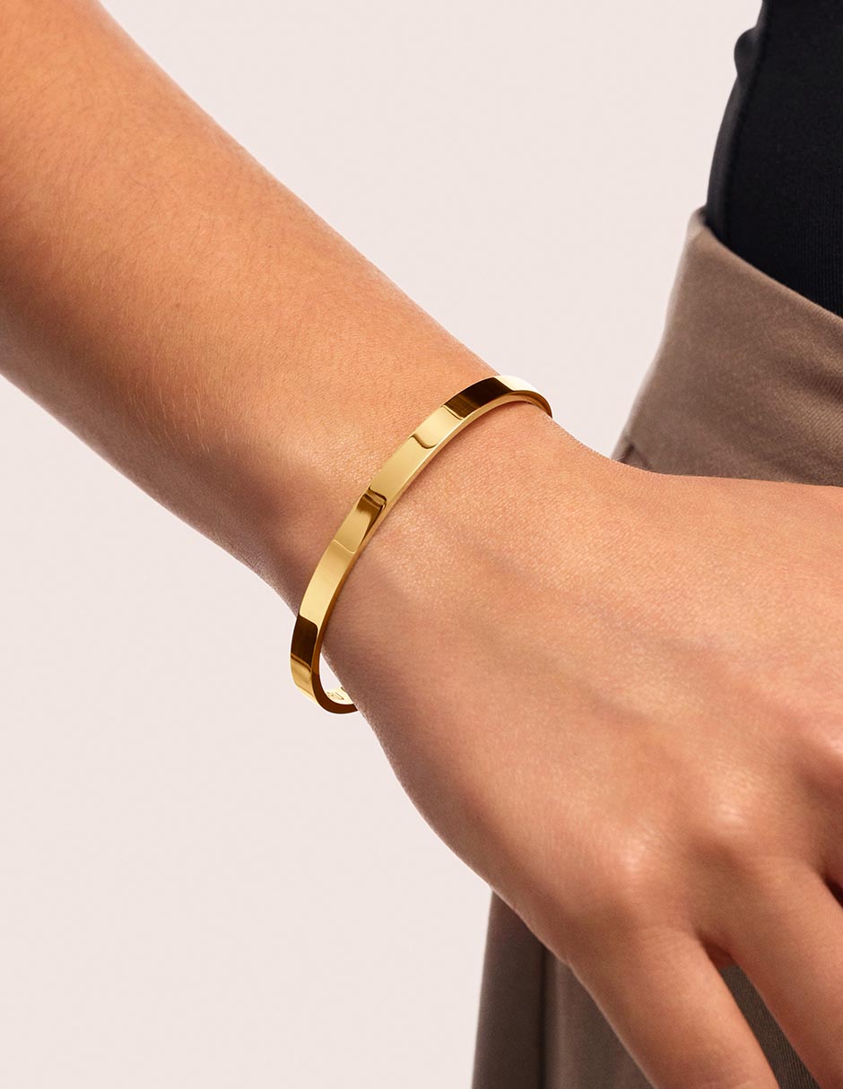 Pulsera 18 k Plate con acabado baño de oro 3