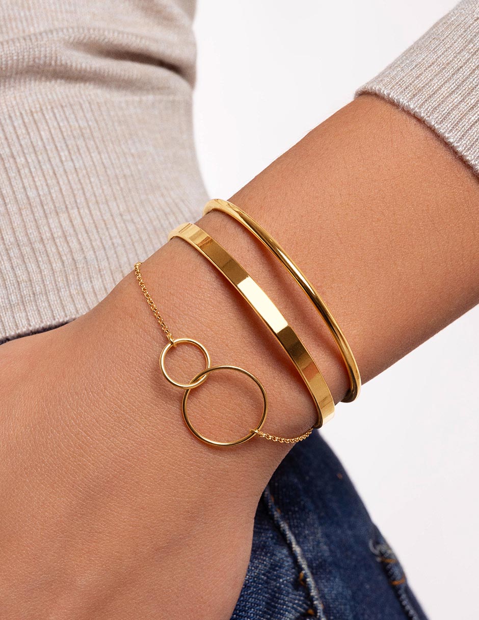 Pulsera 18 k Plate con acabado baño de oro 4