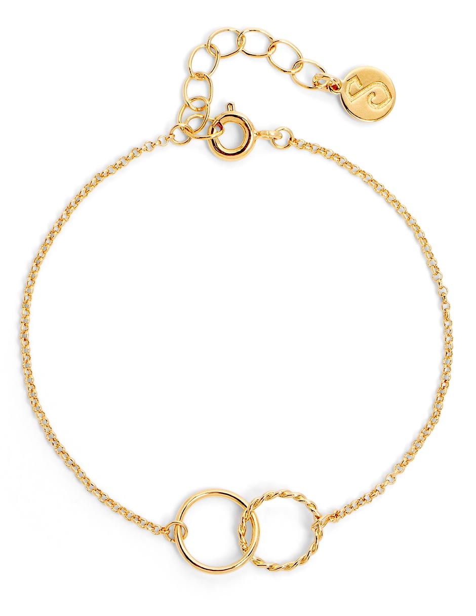 Pulsera baño de oro 18 k Dos Aros