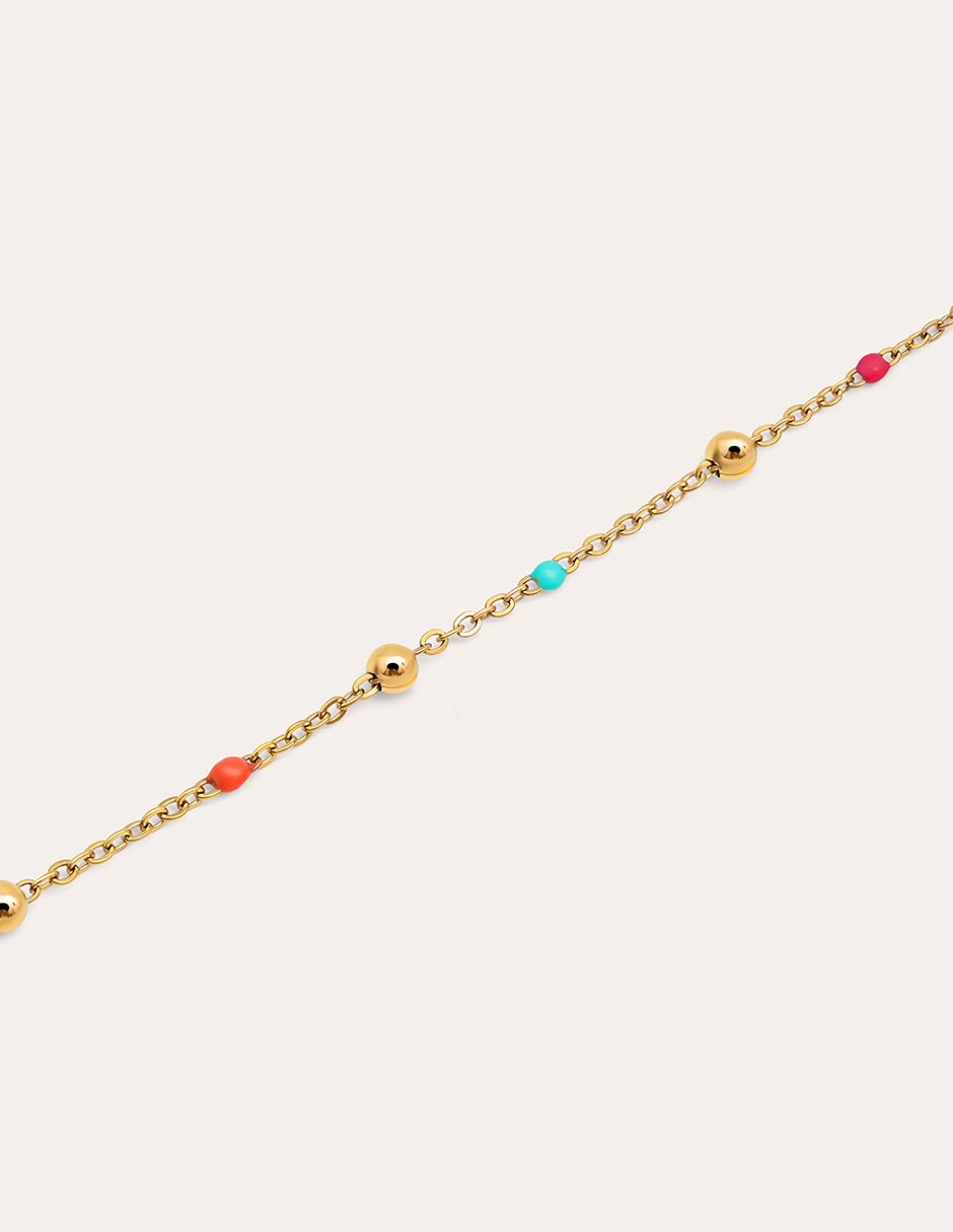 Pulsera 18 k Dots Colors Enamel con acabado baño de oro 2