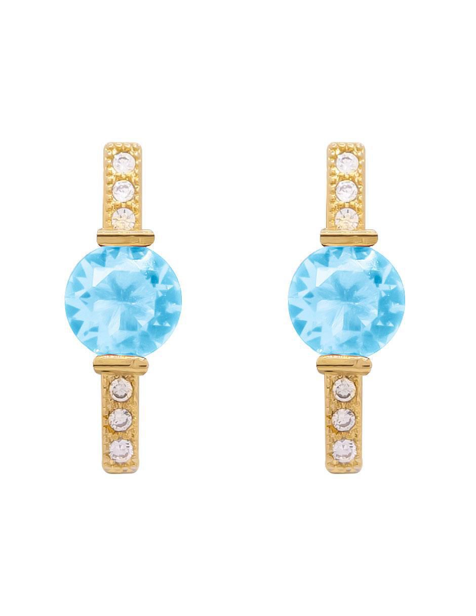 Aretes de círculo con acabado pavé zirconia
