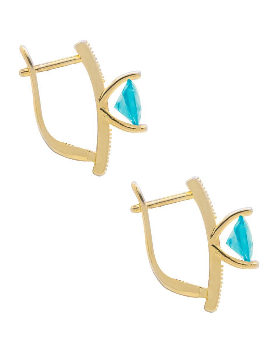 Aretes de círculo con acabado pavé zirconia 2