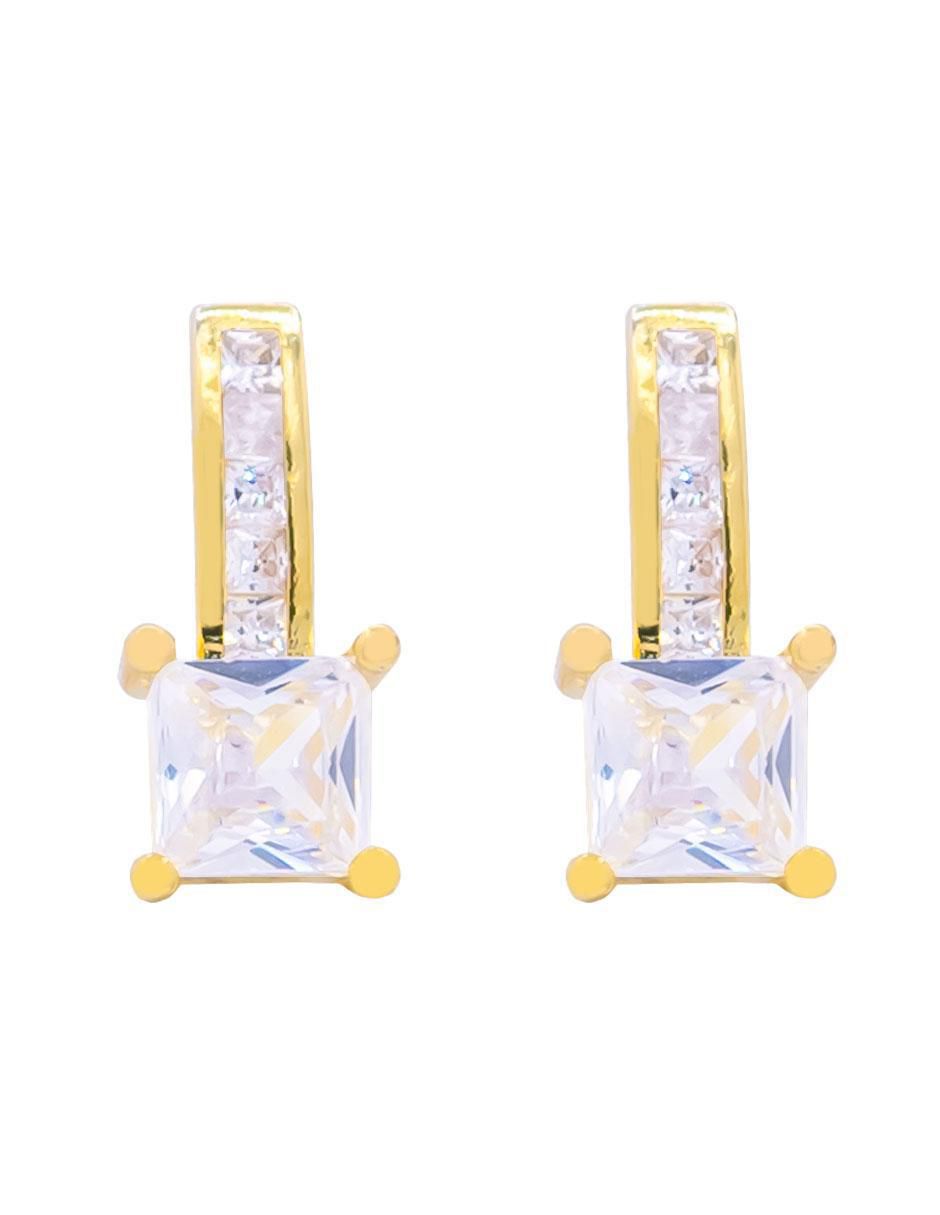 Aretes cuadrados con acabado pavé zirconia