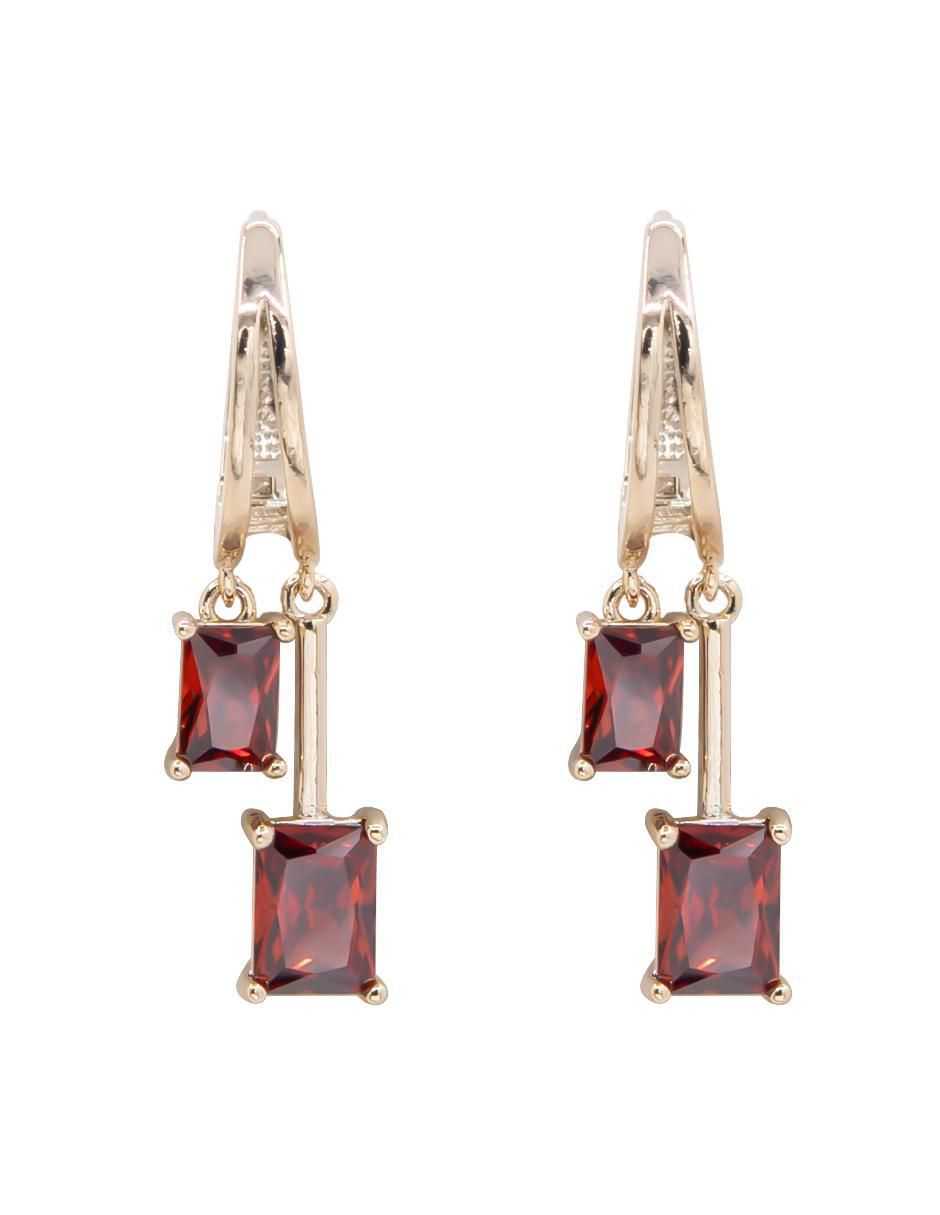 Aretes con acabado brillante zirconia 1