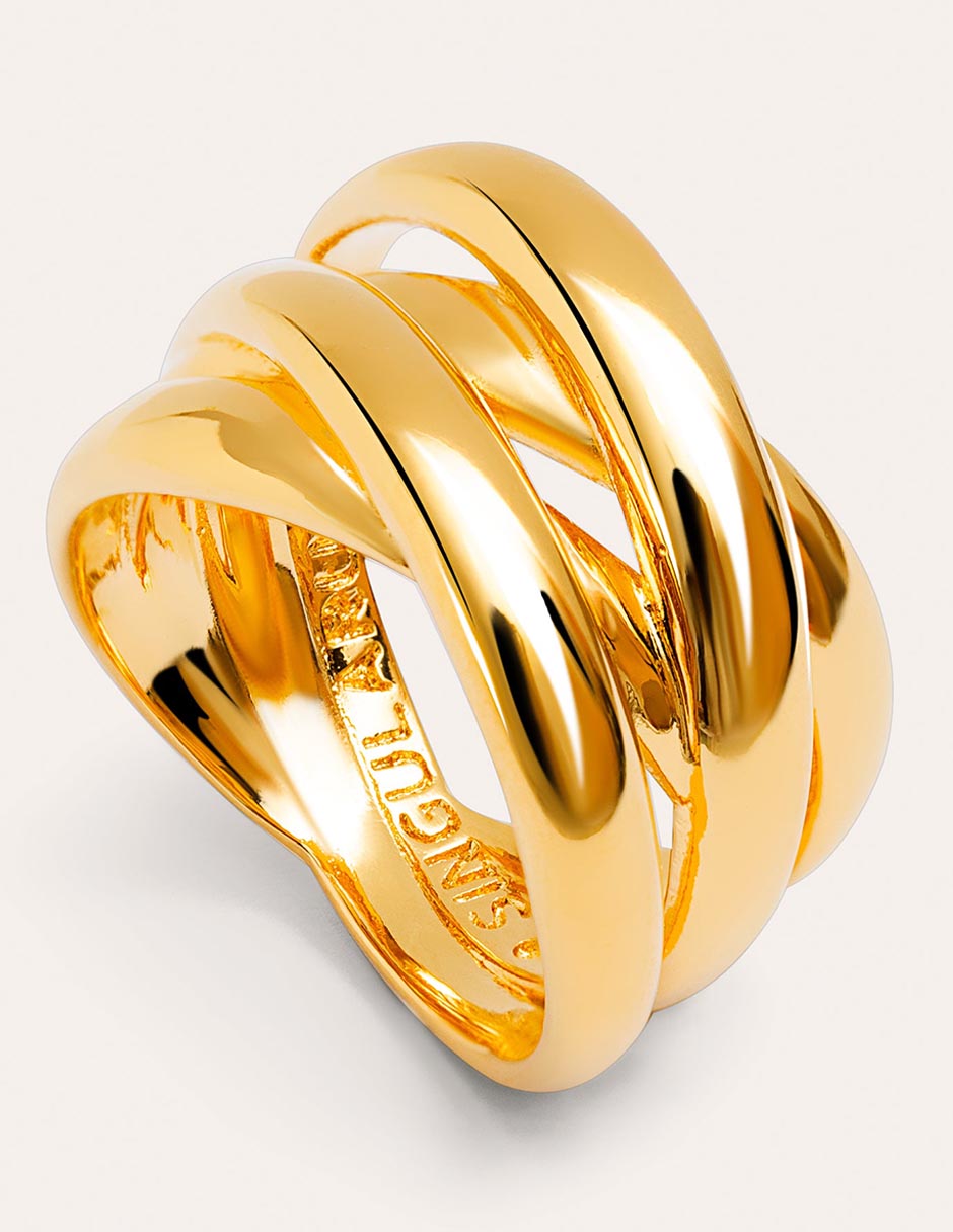 Anillo Continuidad con acabado baño de oro 18 k 2