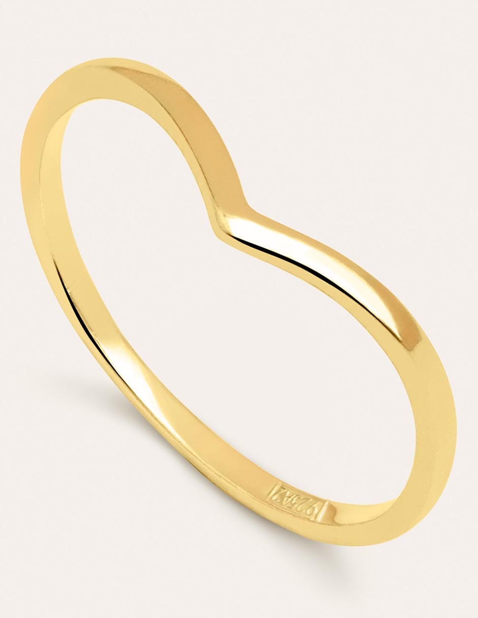 Anillo Peak de plata P 925 con acabado baño de oro 2
