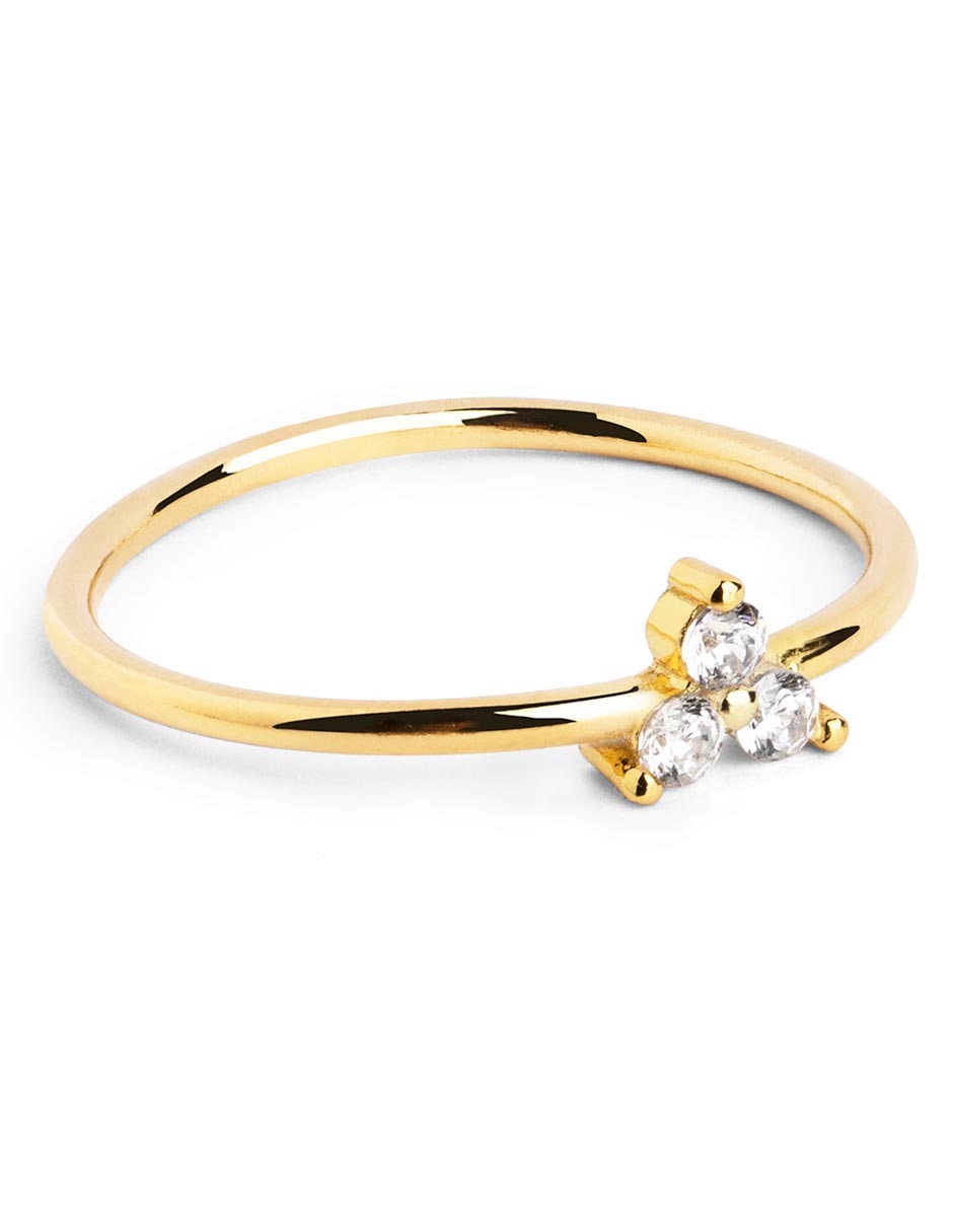 Anillo de trébol Continuidad P 925 de plata circonita