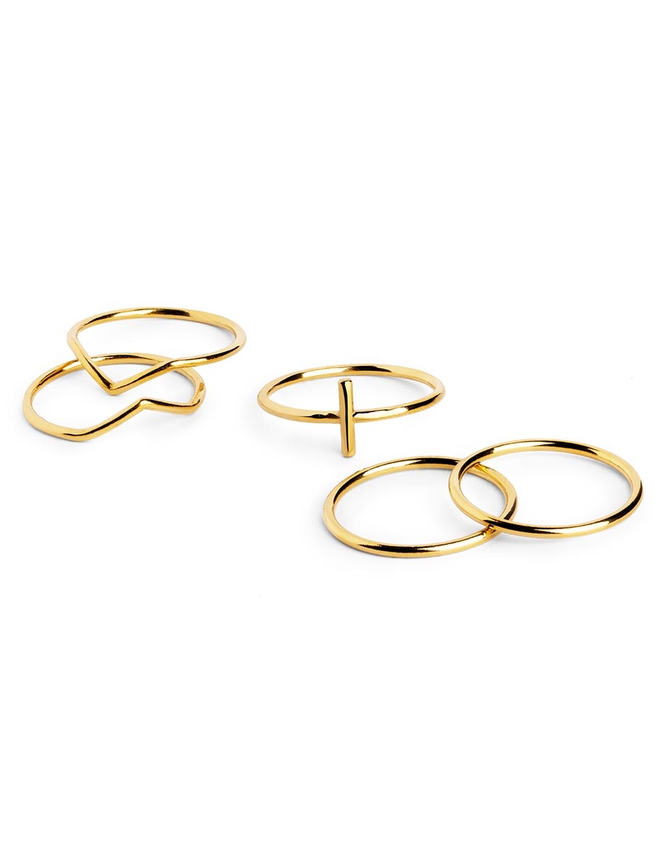 Set anillo con acabado baño de oro 18 k