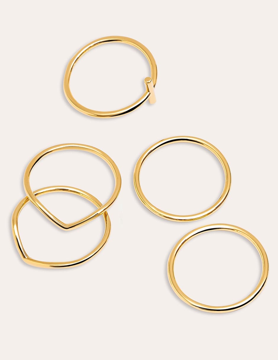 Set anillo con acabado baño de oro 18 k 2