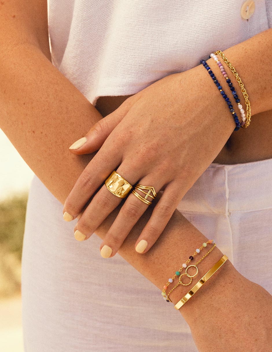 Set anillo con acabado baño de oro 18 k 5