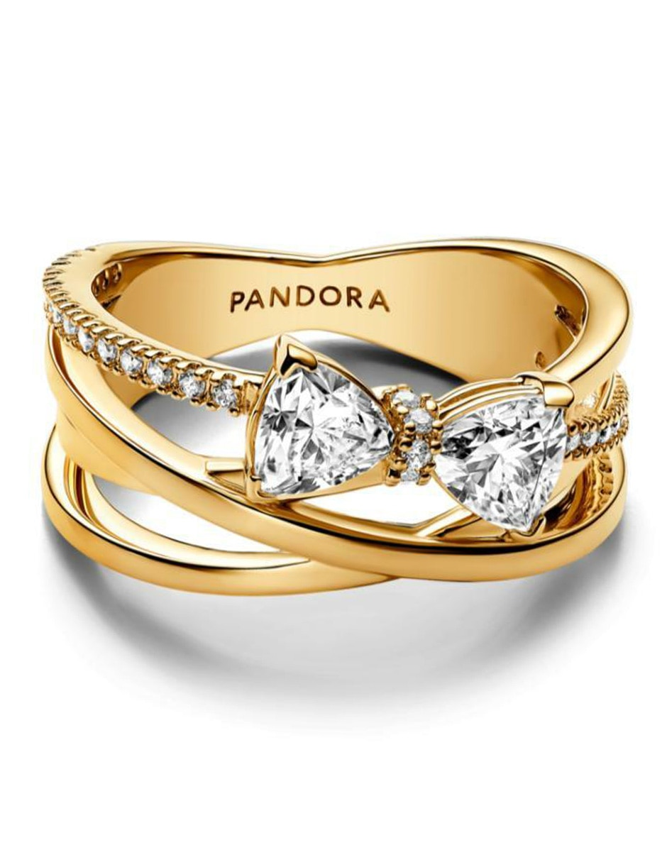Anillo Timeless de plata zirconia cúbica con acabado baño de oro