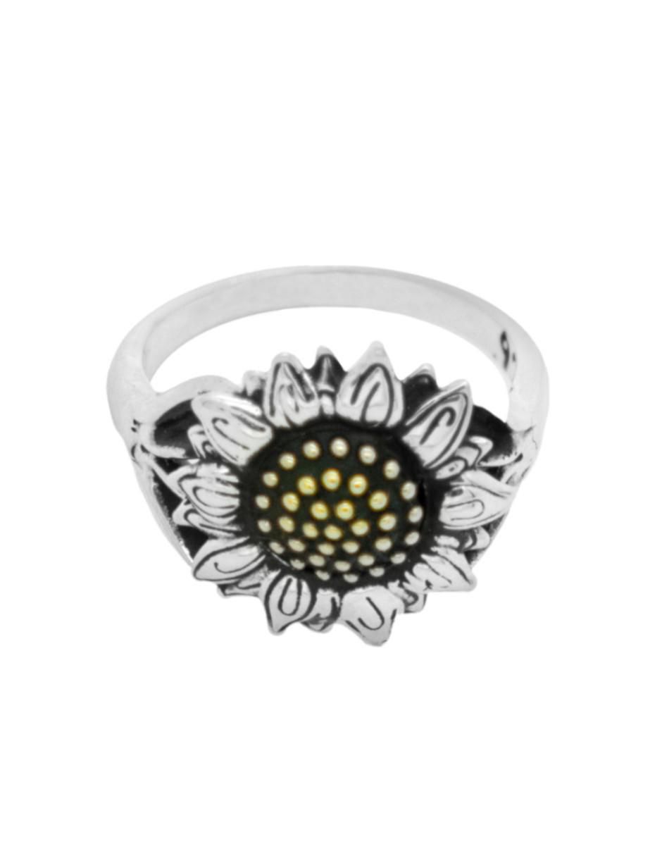 Anillo de flor P 925 de plata brillante 1