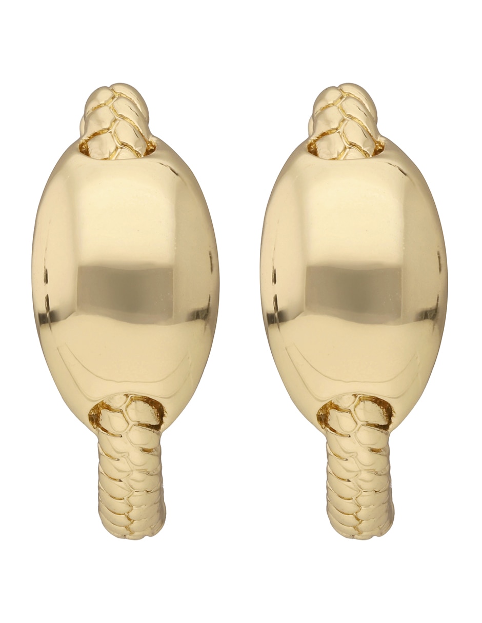 Aretes circulares Golden Egg con acabado brillante