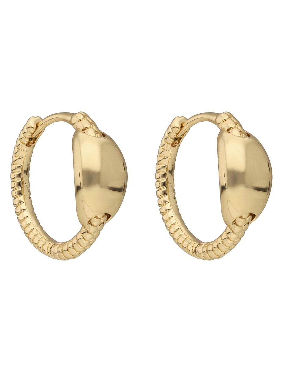 Aretes circulares Golden Egg con acabado brillante 2