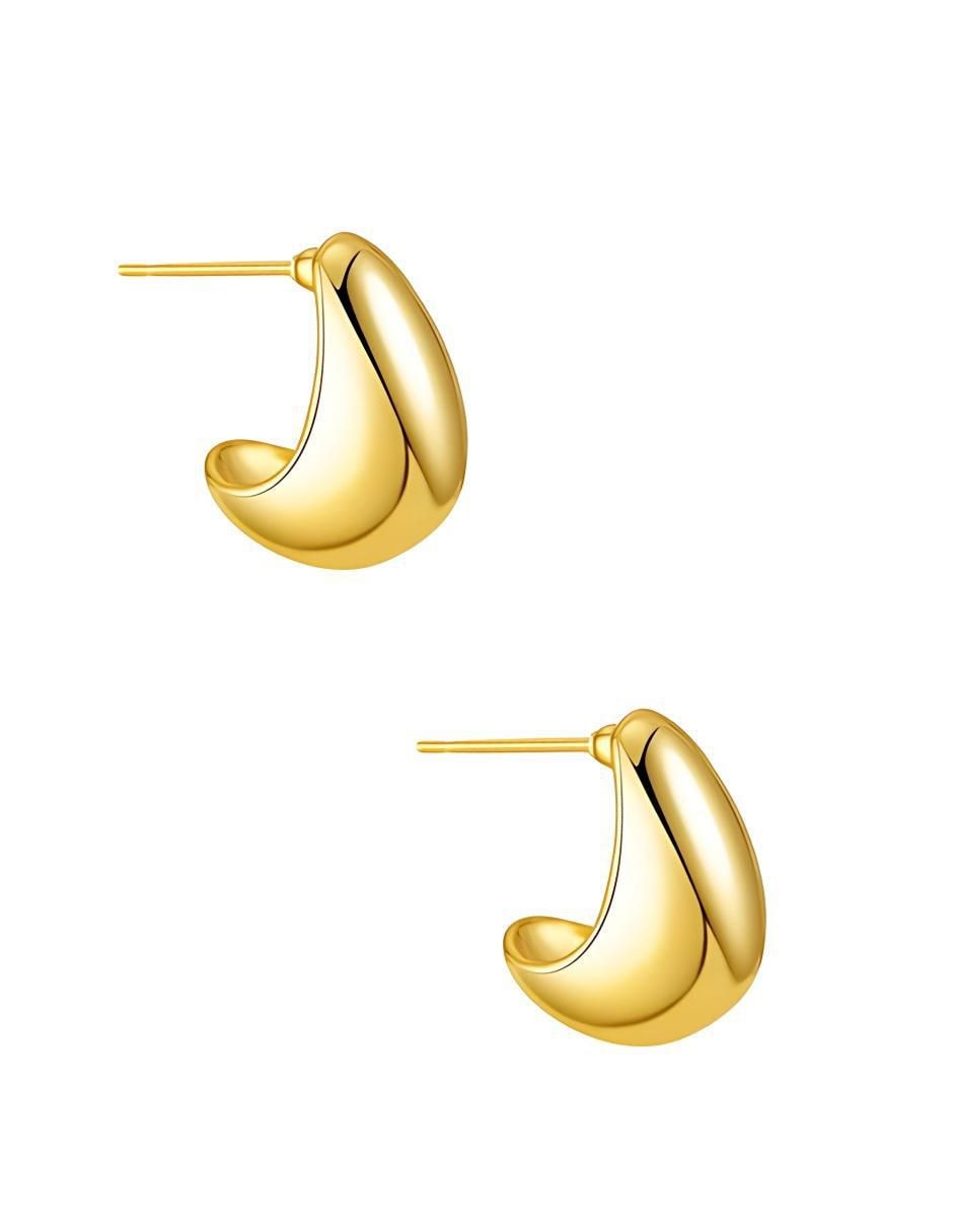 Aretes de gota con acabado chapa de oro Aretes de gota con acabado chapa de oro