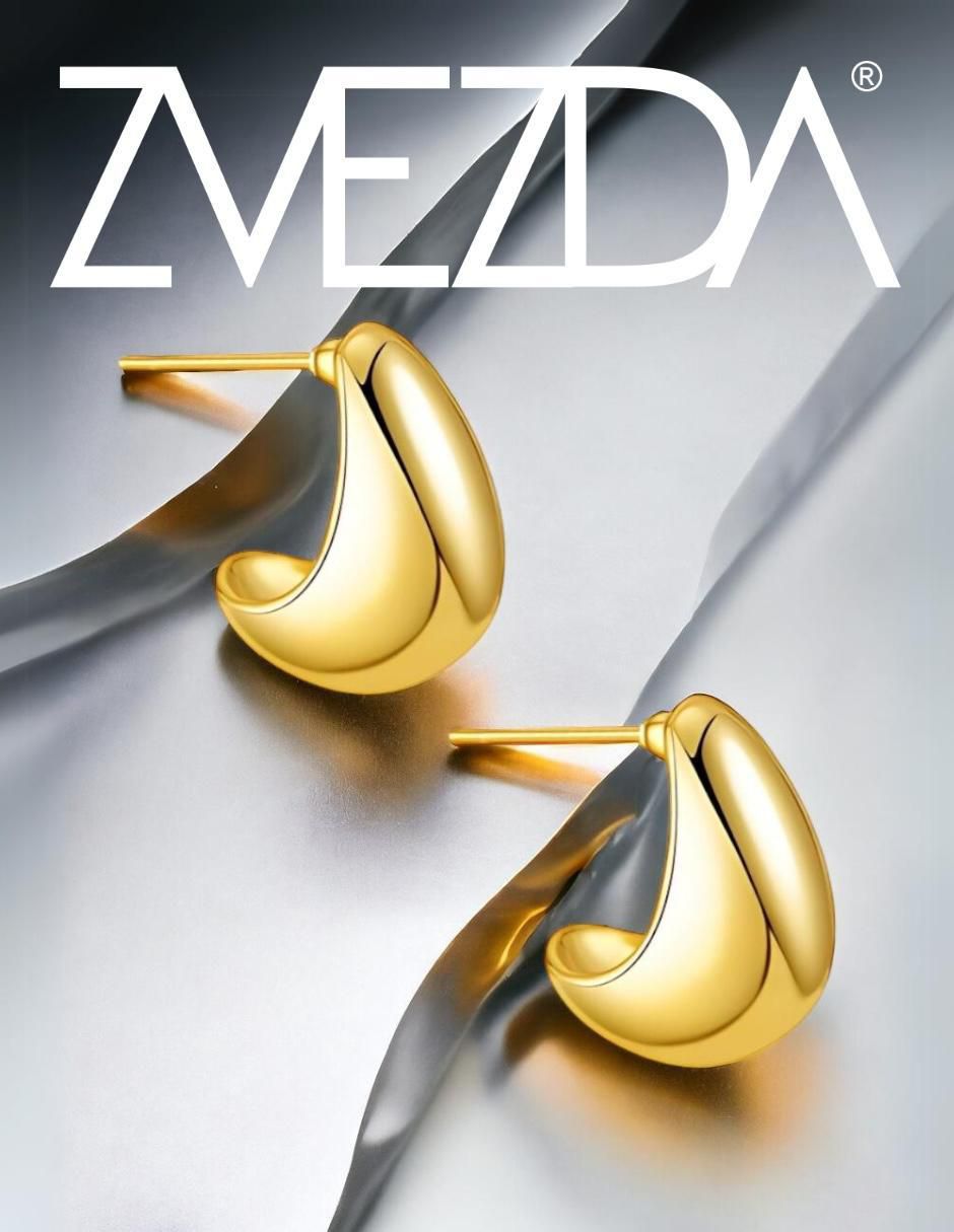 Aretes de gota con acabado chapa de oro 2