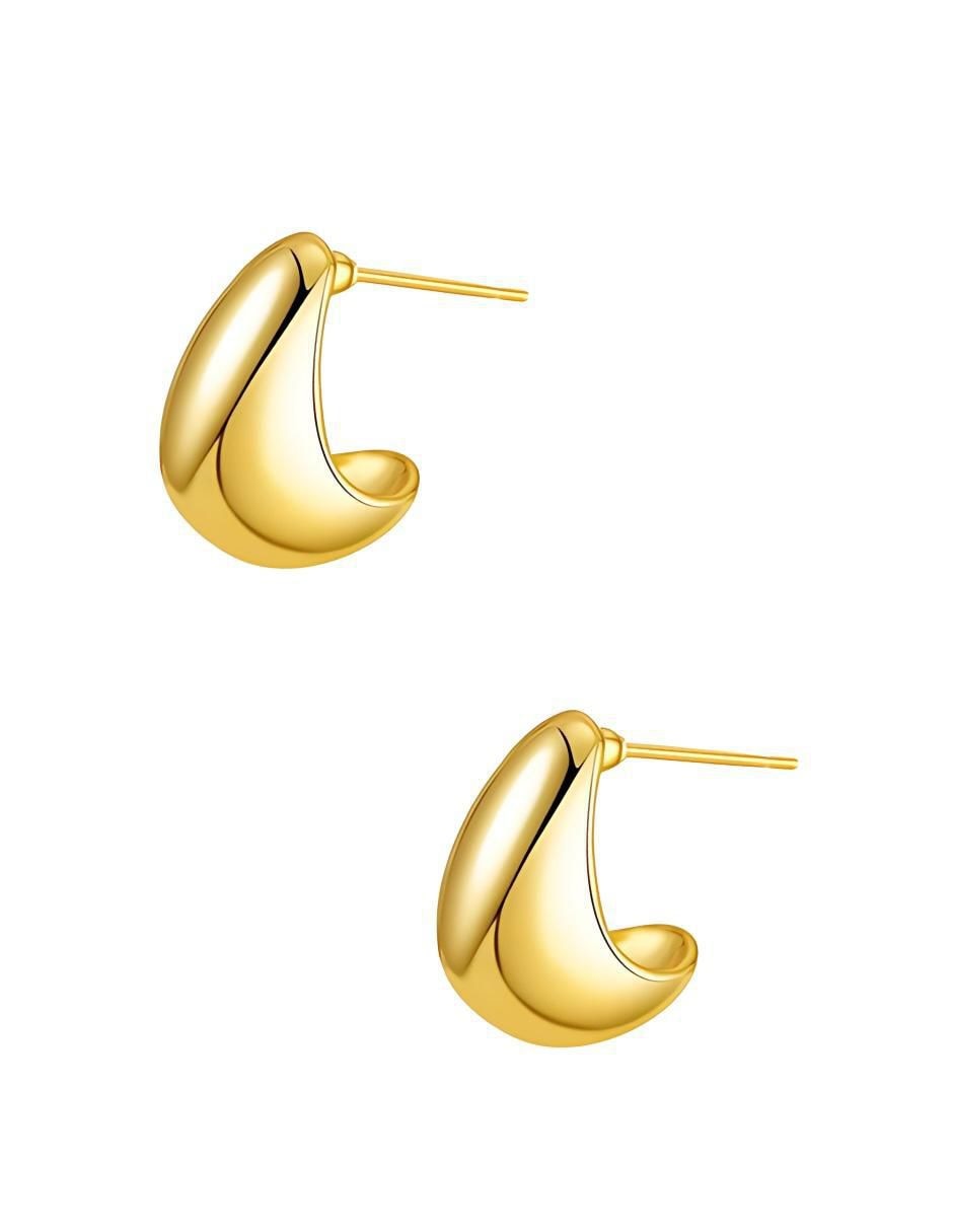 Aretes de gota con acabado chapa de oro 3