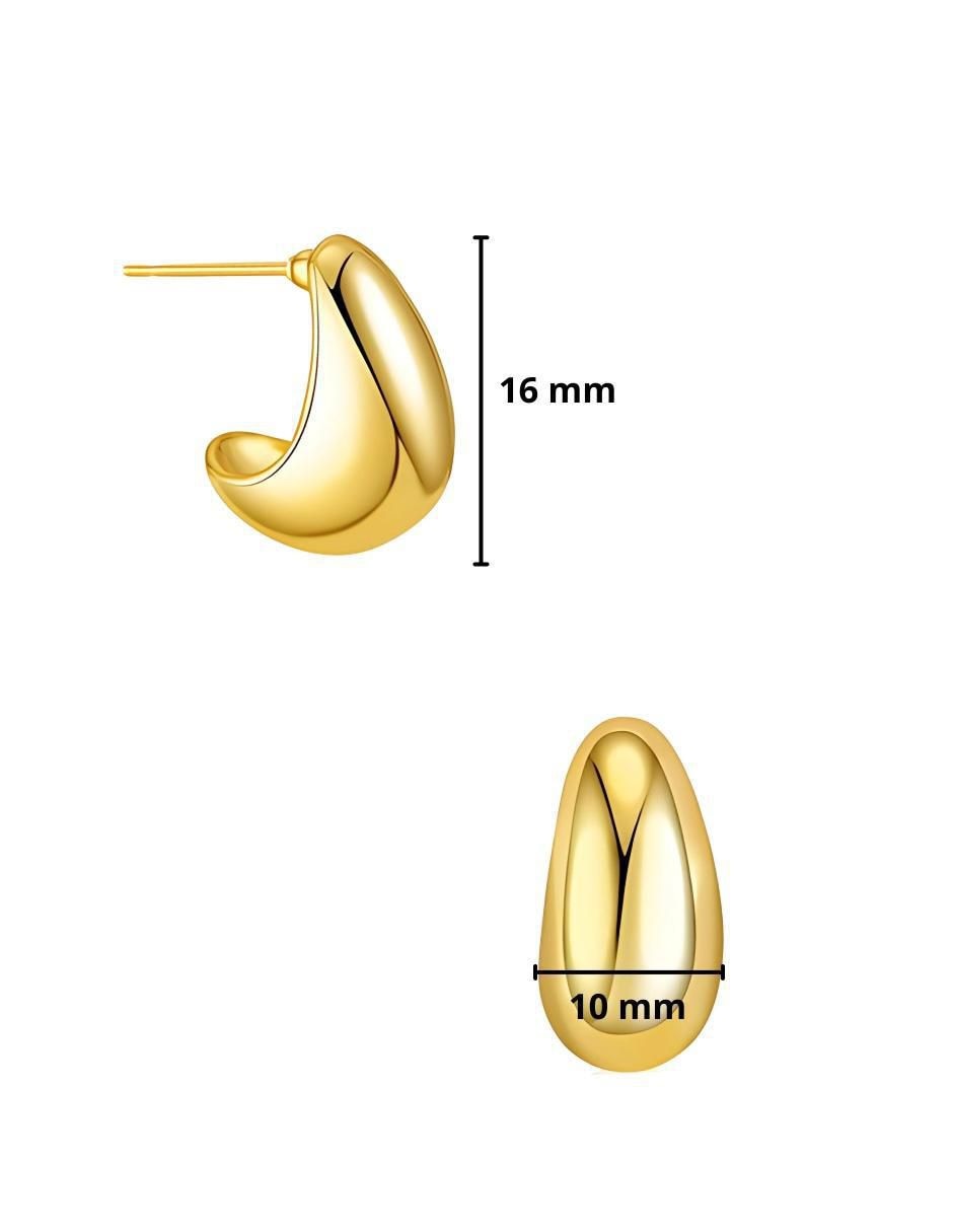 Aretes de gota con acabado chapa de oro 5