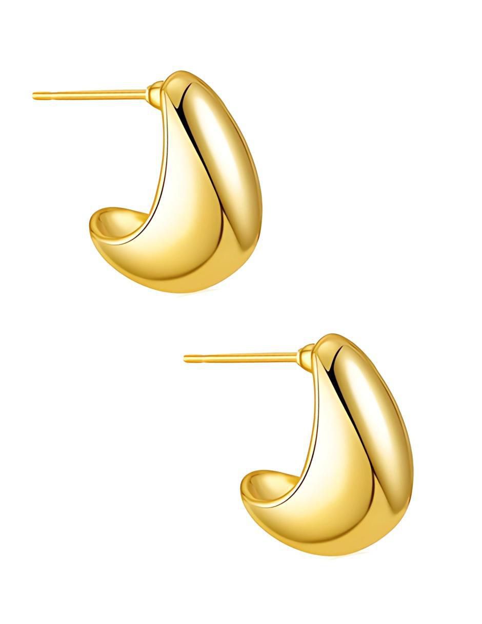 Aretes de gota Gota con acabado chapa de oro