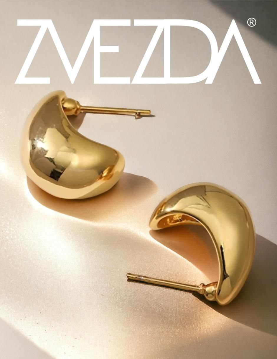Aretes de gota Gota con acabado chapa de oro 2