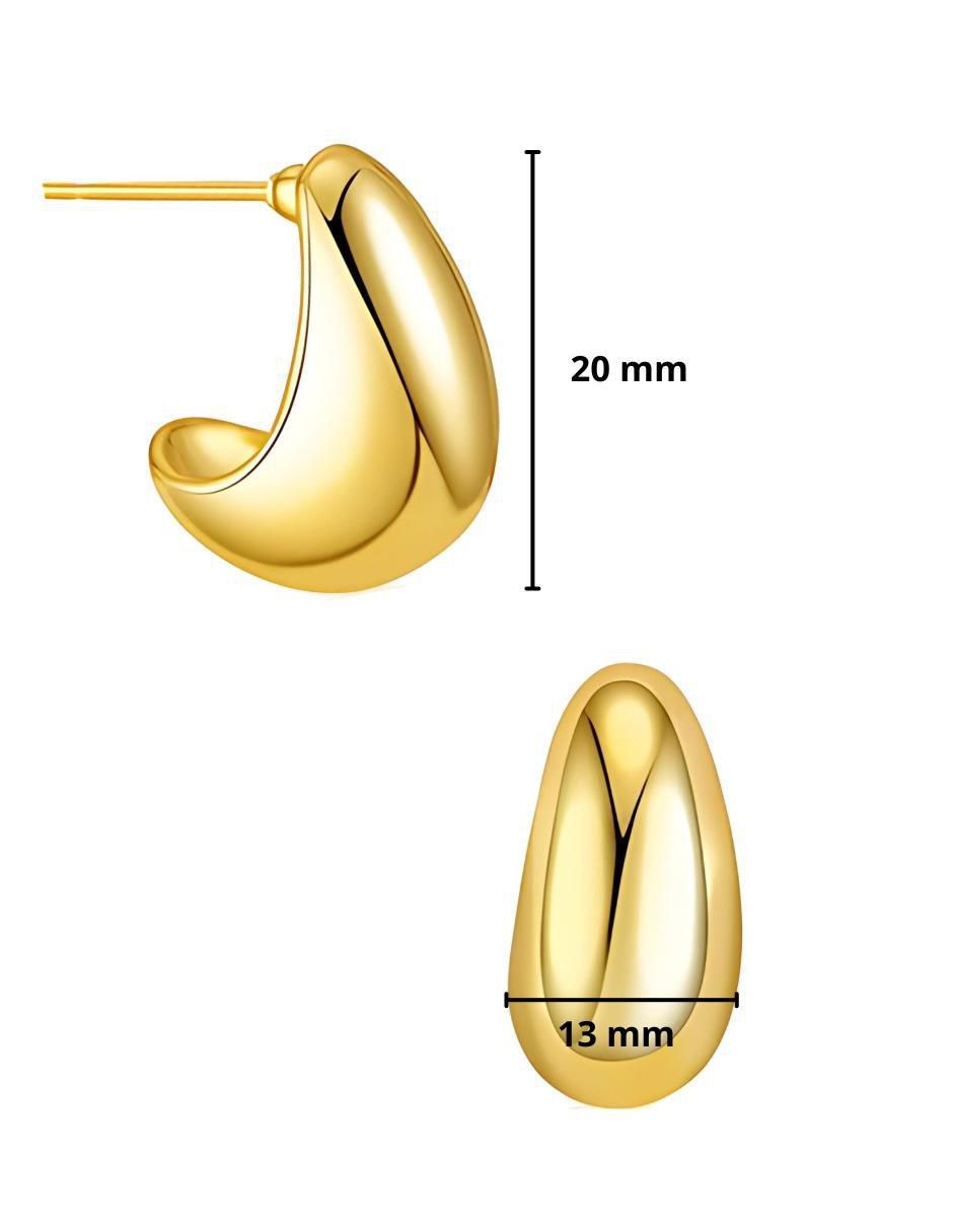 Aretes de gota Gota con acabado chapa de oro 5