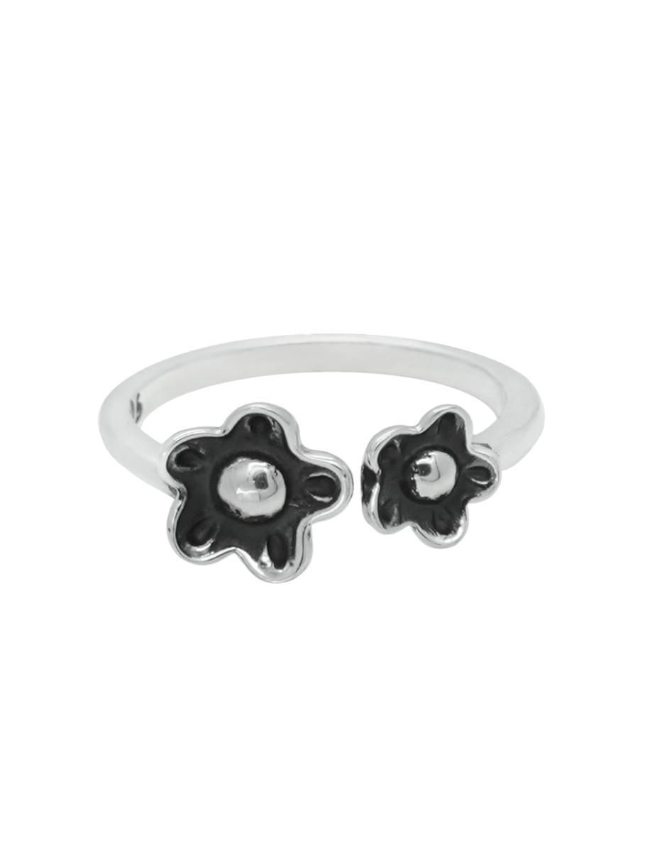 Anillo de flor P 925 de plata brillante 1