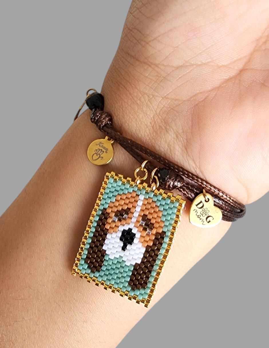 Pulsera koua itz "de" cuerda sin kilataje sin familia o colección "con acabado" pavé