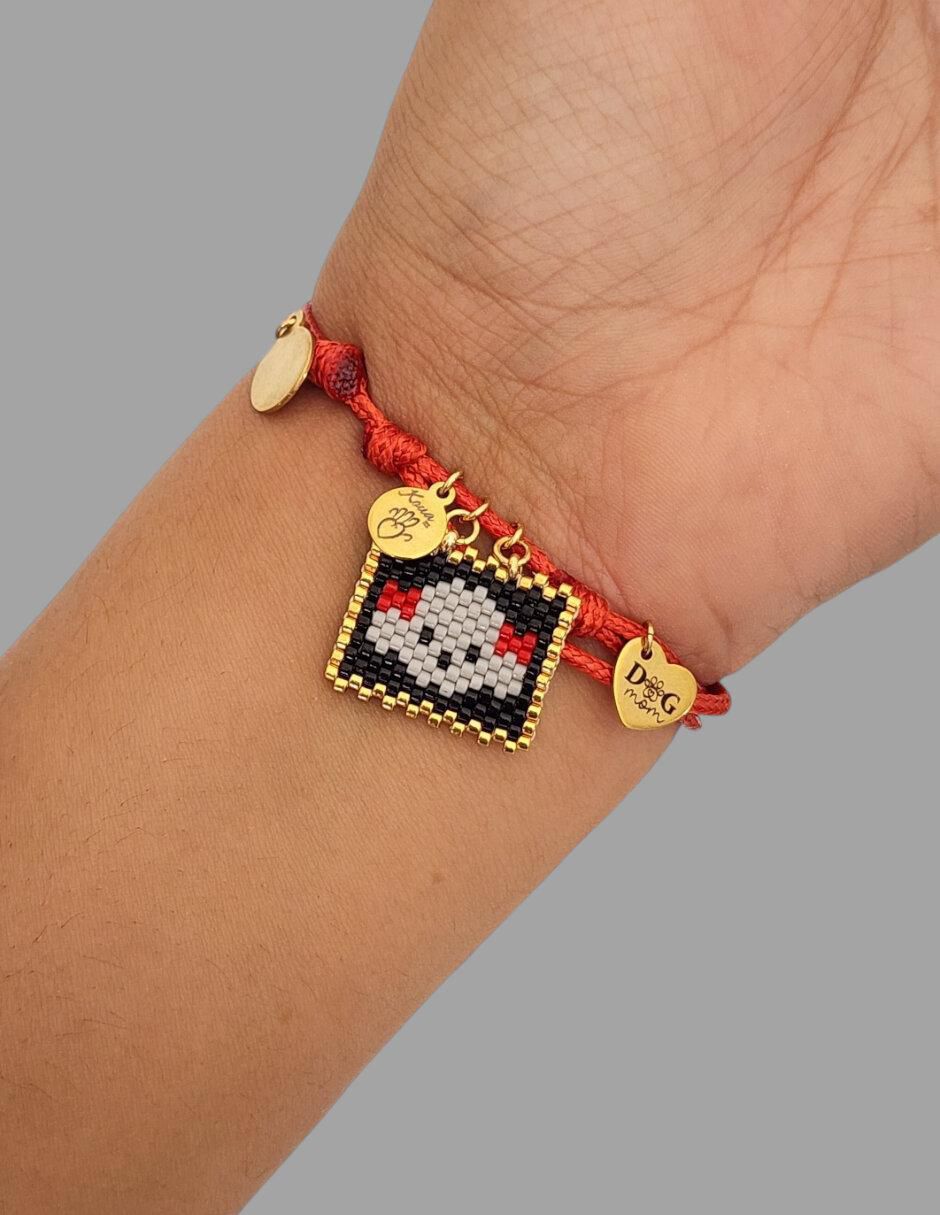 Pulsera koua itz "de" cuerda sin kilataje sin familia o colección "con acabado" pavé