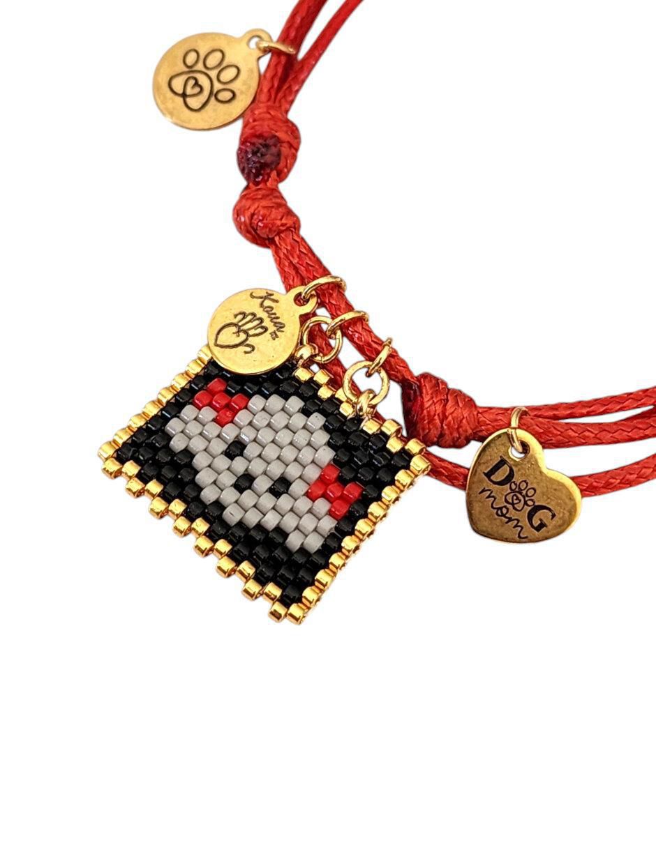 Pulsera koua itz "de" cuerda sin kilataje sin familia o colección "con acabado" pavé