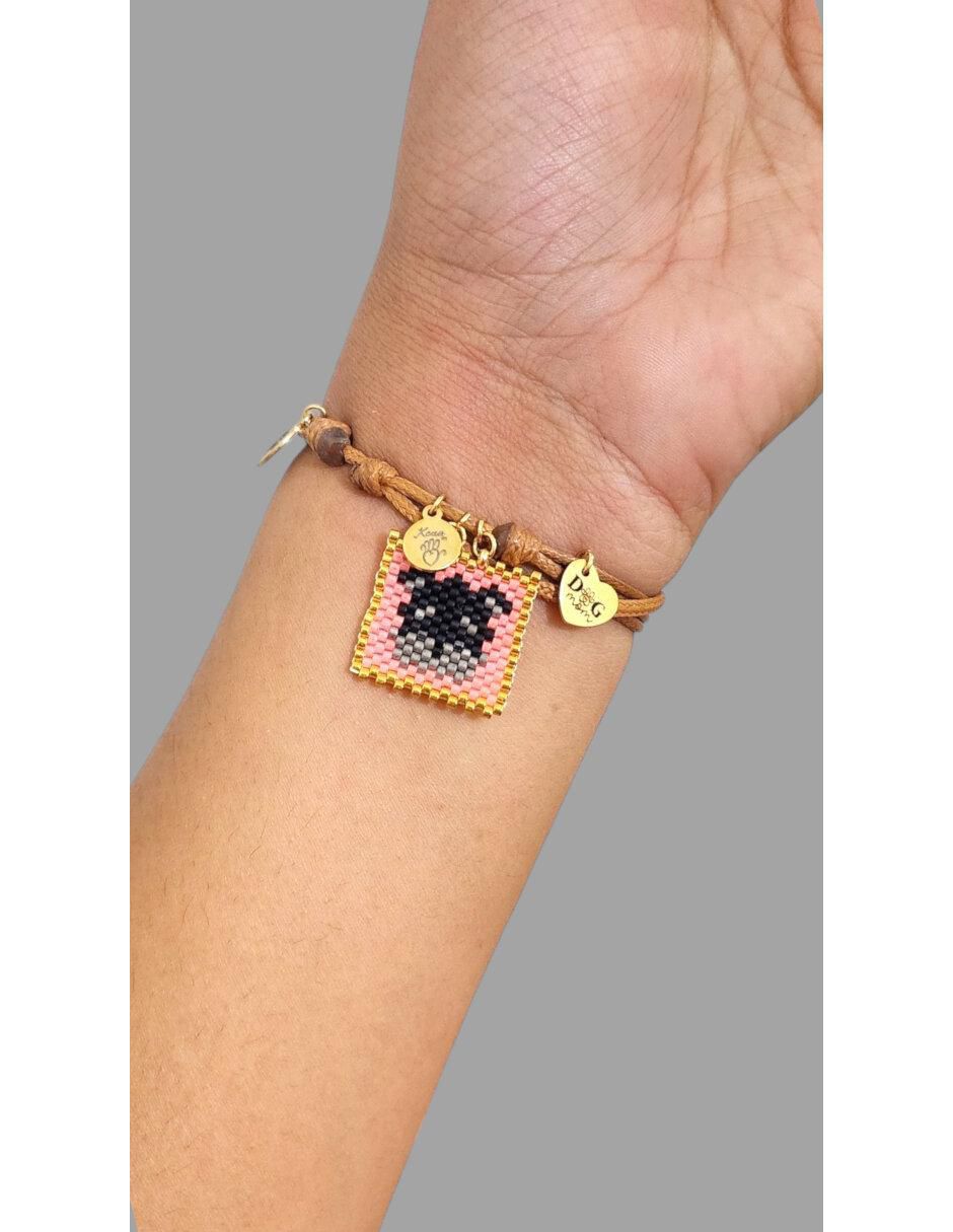 Pulsera koua itz "de" cuerda sin kilataje sin familia o colección "con acabado" pavé