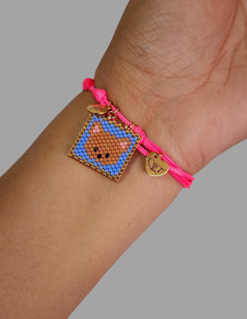 Pulsera koua itz "de" cuerda sin kilataje sin familia o colección "con acabado" pavé